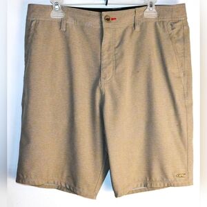 O'Neill HYBRID STYLE SU618A001 size 34" Tan Flat Front Shorts Classic Style